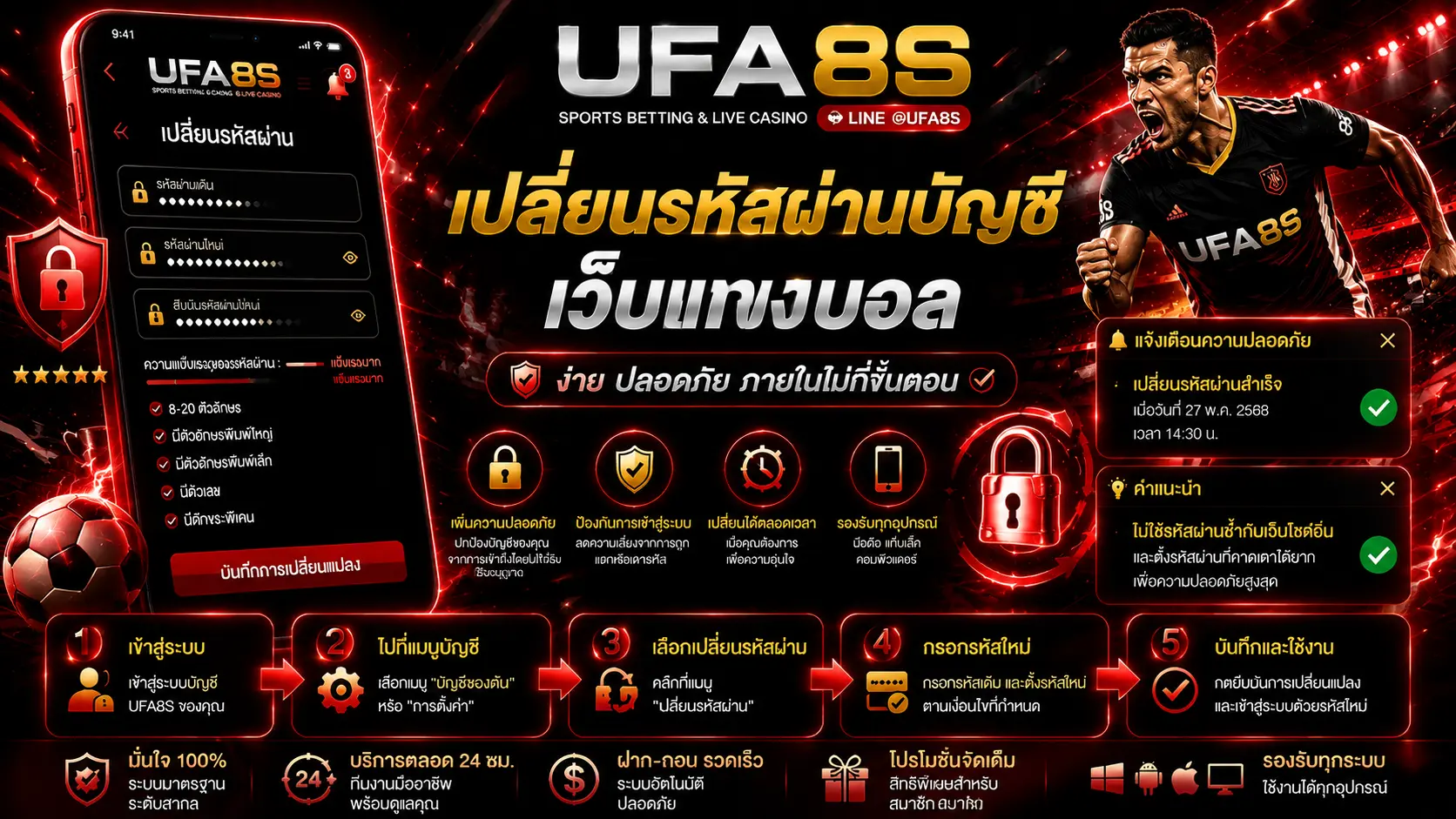 เปลี่ยนรหัสผ่านบัญชี เว็บแทงบอล